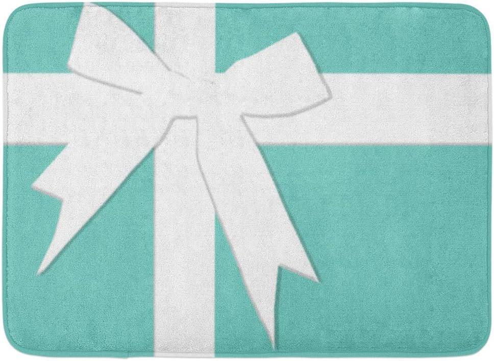 Amazon Com Coolest Secret Bath Mat Blue Tiffanys Inspired Turquoise Please Return Designer Bathroom Decor Rug 20 X 32 Home Kitchen