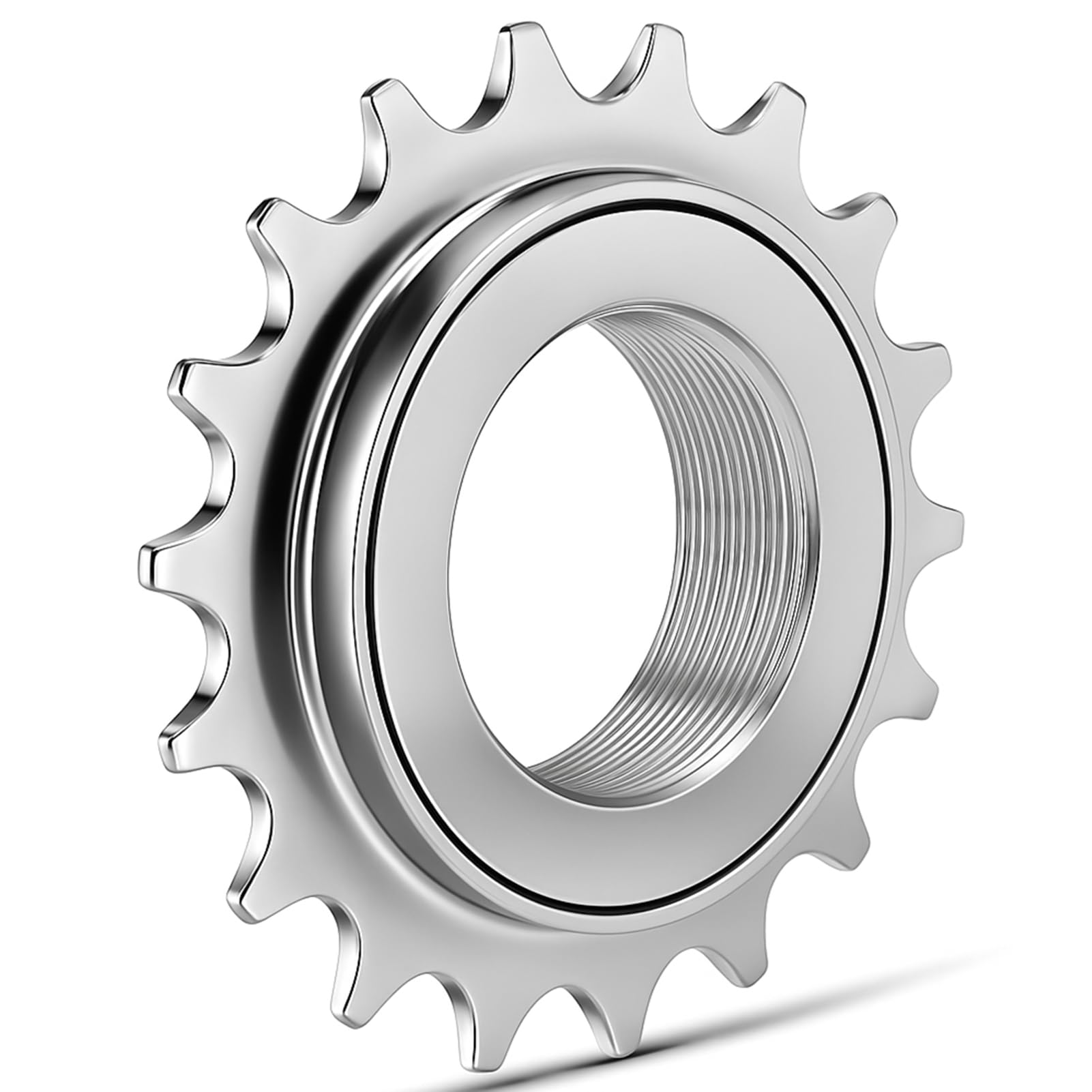 SUNGOOYUE Bicycle Freewheel, 18T Single Speed Bicycle Rear Freewheel Smooth Low Noise Flywheel ​for Single Speed Bike(Silver Plating)