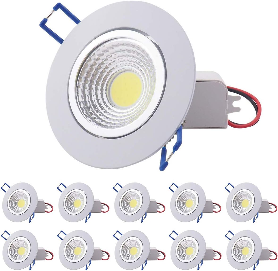 Pocketman 10 Pack COB luz de techo 7W Dimmable Led Downlight empotrado