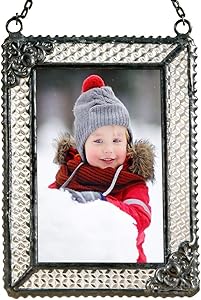 Hanging Picture Frame Christmas Tree Ornament 2x3 Photo Window Sun Catcher Decoration Holiday Décor Vintage Stained Glass J Devlin ORN 254