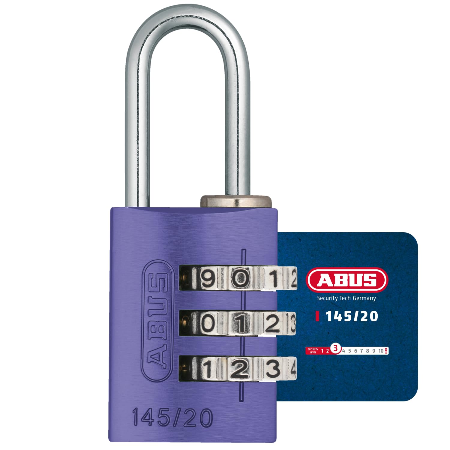 Padlock Combination Aluminum 20mm Lilac