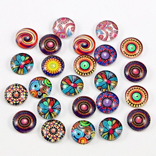 24pcs/lot 10mm Random mixed Colors Glass Stone Round Flatback Beads DIY Jewelry Accessories (random mixed color 1)