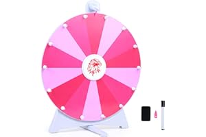 Goplus 20 inch Spinning Prize Wheel, 14 Slots Spin Wheel with Blackboard Marker, Eraser & Spare Pointer, Spinning Wheel for P