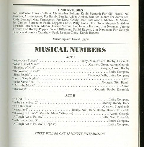 Curtains Broadway Playbill David Hyde Pierce Debra Monk Ernie