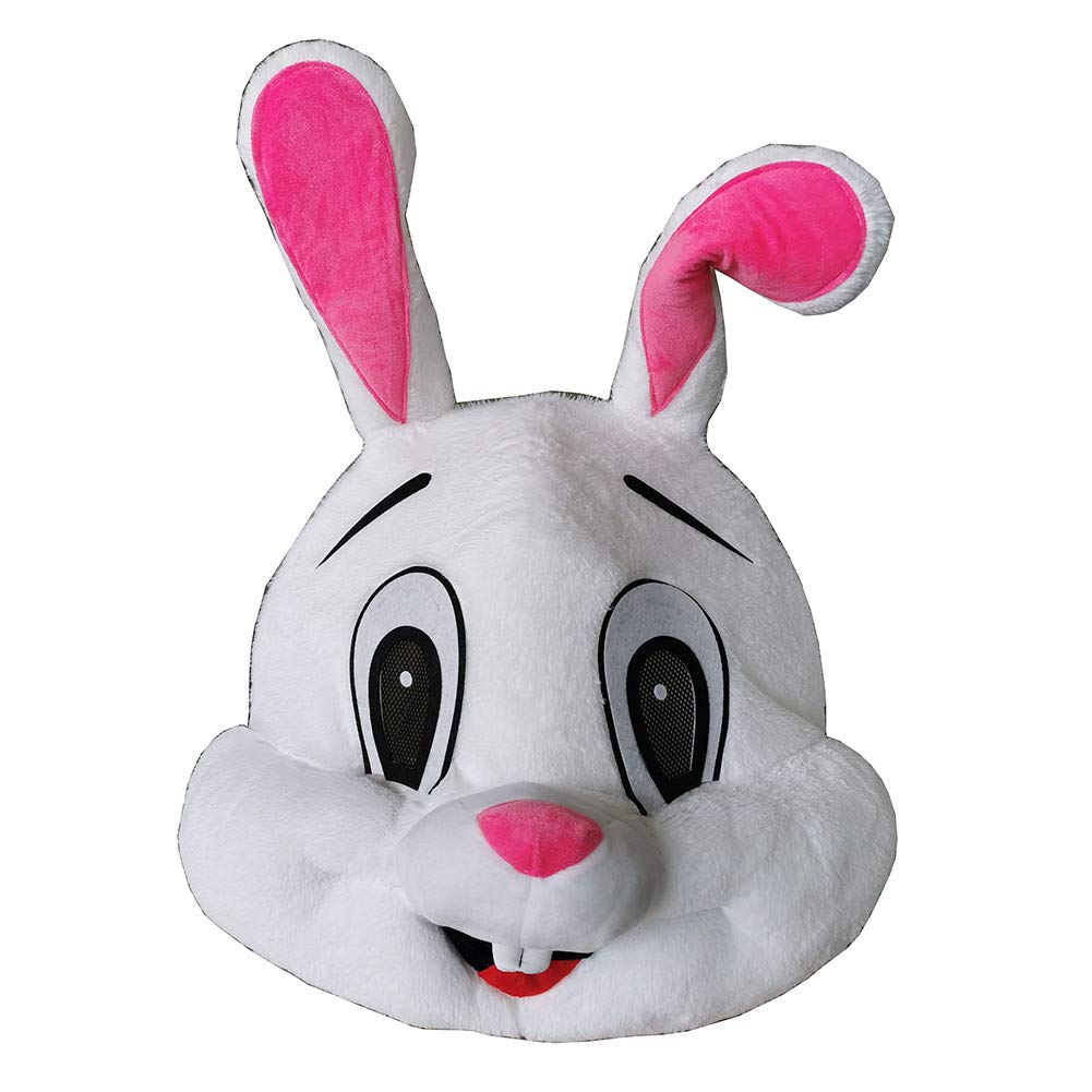 Plush Bunny Costume Rabbit Mascot Costume Hare Animal Mask Head Adult Halloween Dress