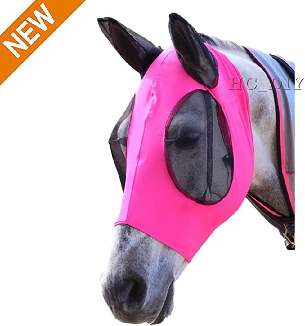 Comfort Protection Horse Face Fit Horse and Arab Size Lycra Fly Mask with Ears Pet