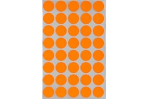 Royal Green Stickers Colored dot Labels 19mm 3/4 inch - Neon Orange - 600
