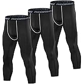 SS COLOR FISH 3 Pack 3/4 Men's Compression Pants Athletic Baselayer Workout Sports Running Legging Running Tights for Men