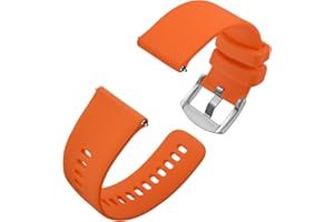 Anbeer Silicone Watch Band 16mm 18mm 20mm 22mm 24mm 19mm 21mm Quick Release Rubber Watch Straps for Men Women,Stainless Steel Buckle