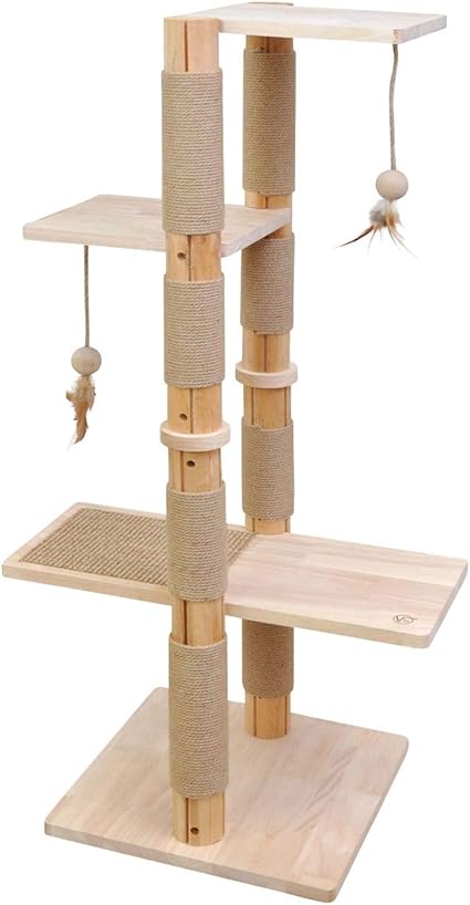 Voss Pet Arbre A Chat Garfield 1 24 M Couleur Creme Griffoir Jouet Chat Grimper Griffer Chaton Amazon Fr Jardin