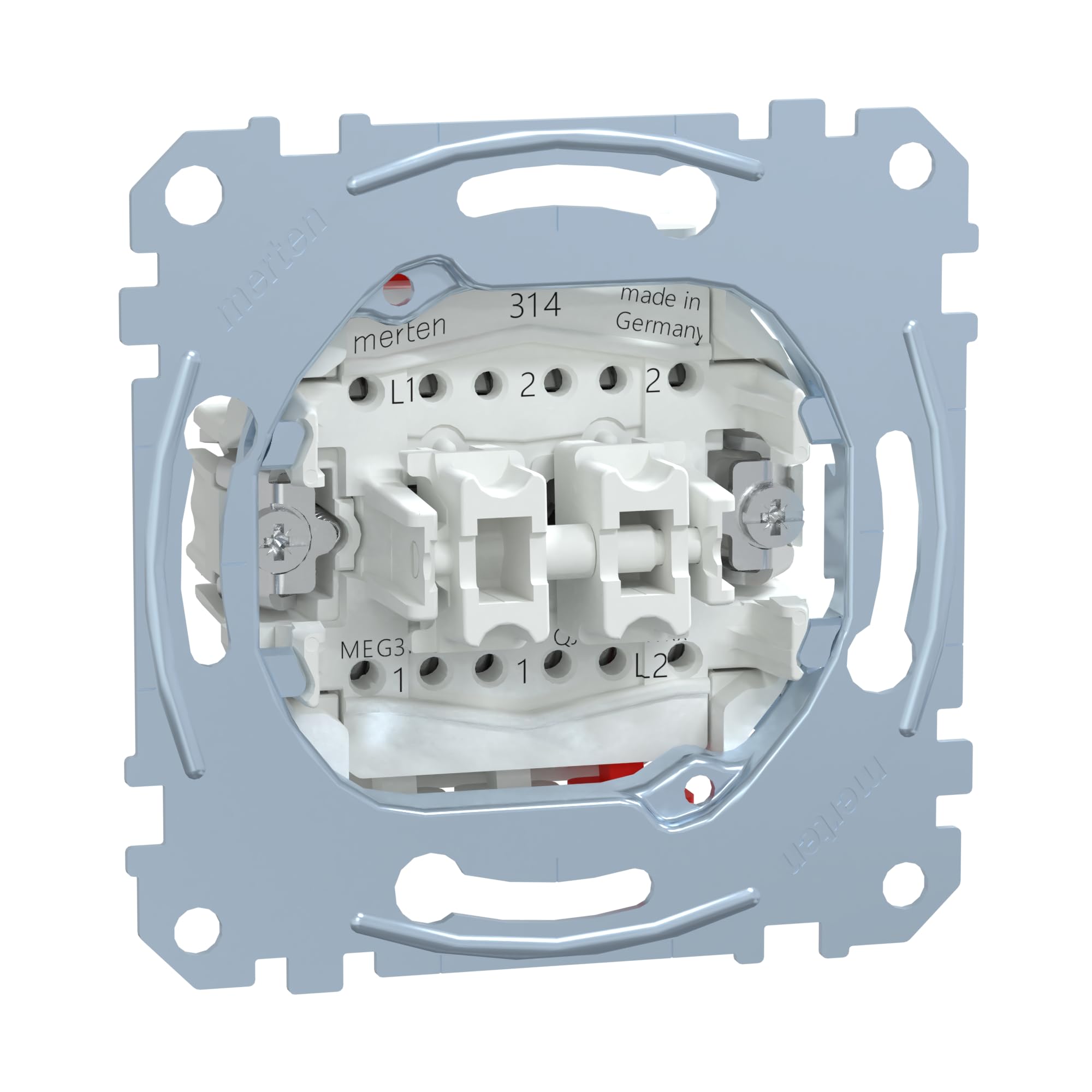 Merten MEG3126-0000 Double two-way switch insert 1 pole, 10 AX, AC 250 V, plug-in terminals