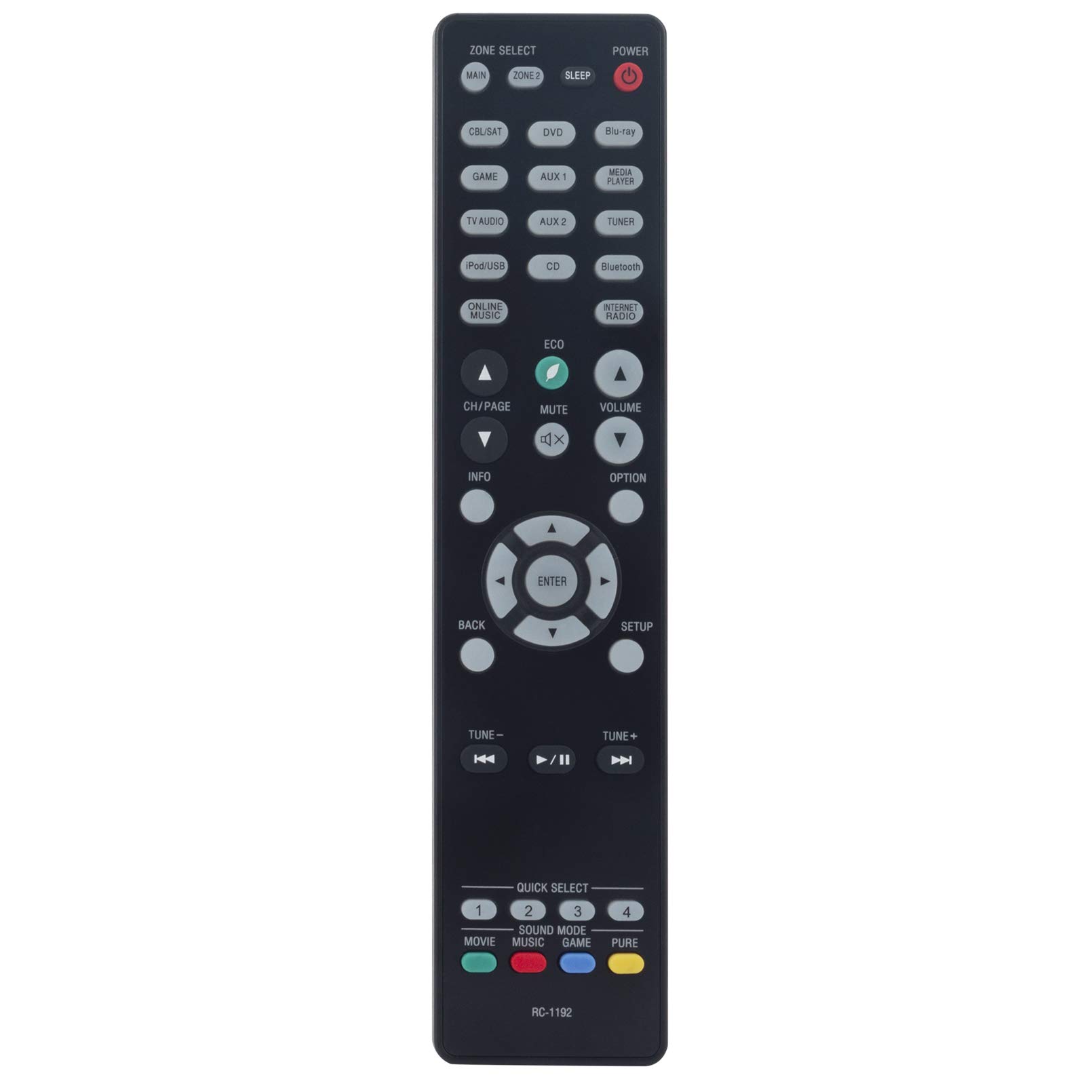 RC-1192 Replace Remote Control - VINABTY RC 1192 Remote Control for Denon RC1192 AV Receiver AVR-S900W AVR-X2200W AVR-S910W AVR-X5200W AVR-X3300W AVR-X3100W AVR-X2100W AVR-X3200W Remote Controller