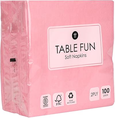 Talking Tables Table Fun Soft Pink Napkins 100 x 33cm 2ply Recyclable EU