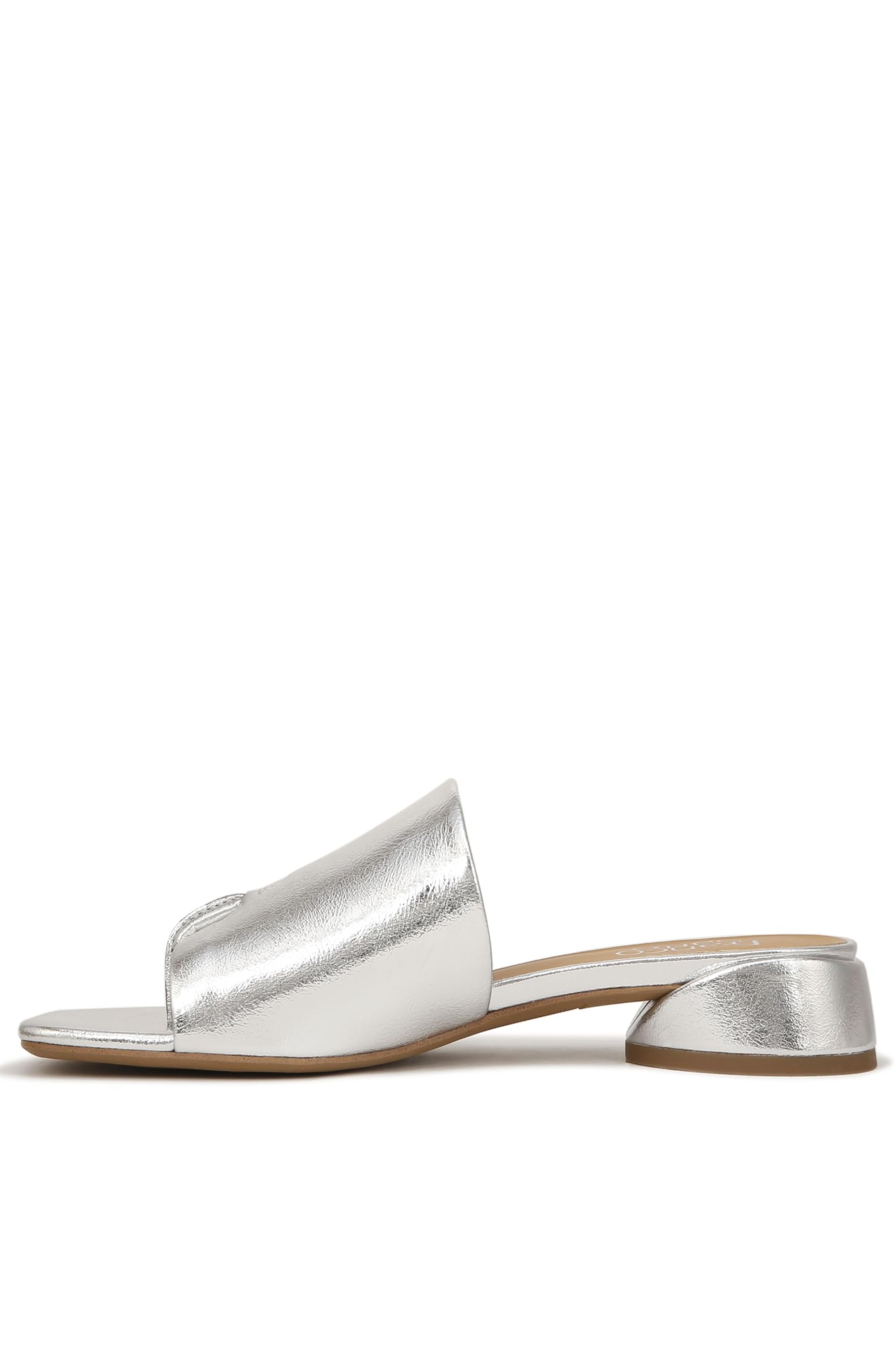 Franco Sarto Womens Loran Slide Sandal Silver Metallic 11M