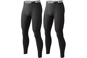 CL convallaria 2 or 4 Pack Men's Long Johns Thermal Underwear Fleece Lined Compression Bottoms Base Layer for Cold Weather