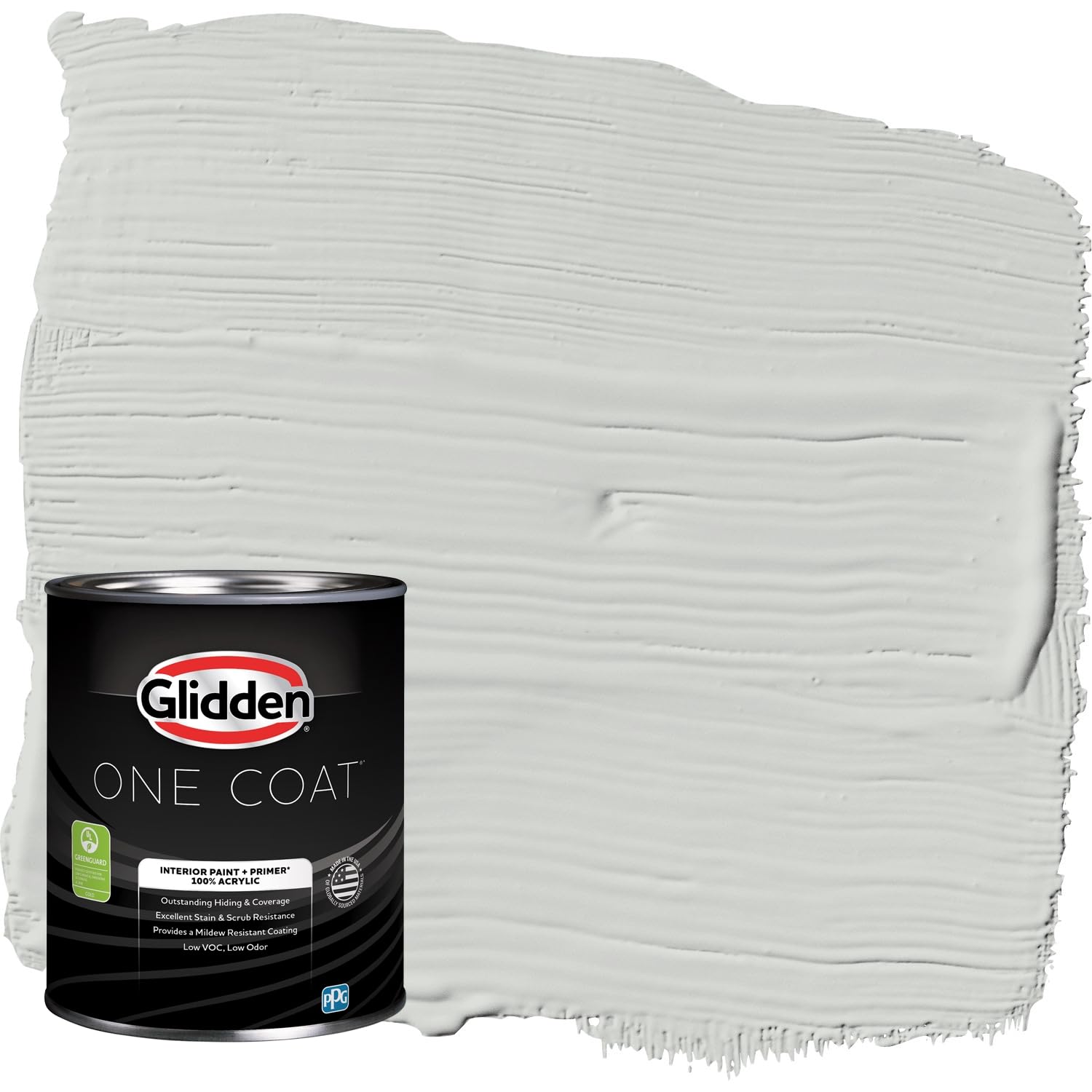 Glidden One Coat 1 qt. Tornado/Gray Semi-Gloss Interior Paint with Primer Image