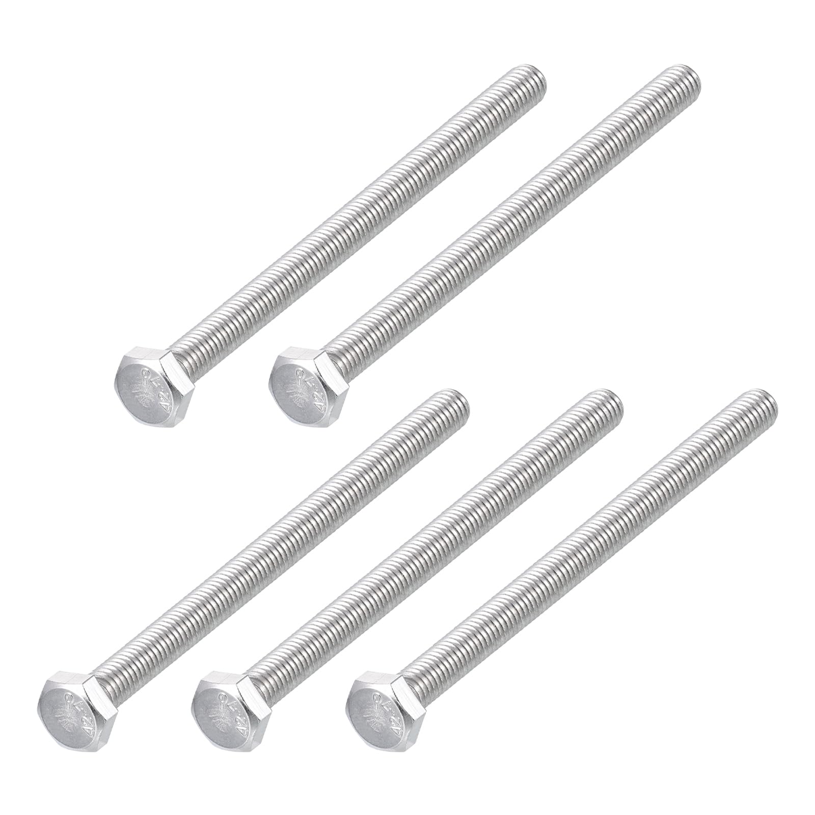 METALLIXITY Hex Bolts (M6-1x90mm) 5Pcs, 304 Stainless Steel Coarse Fully Threaded Hex Head Screw Bolt Machine Screws - for Furniture Repair, Silver