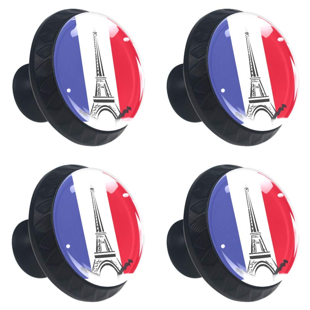 French Flag Eiffel Tower Drawer Knob Pull Handle Crystal Glass