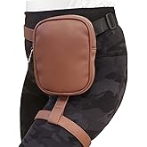 Larswon Plus Size Leg Harness Bag for Women - Synthetic Leather Thigh Pouch Hip Fanny Pack
