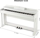Artist Hand 88 Key Digital Piano Hammer Action with Stand White view 8
