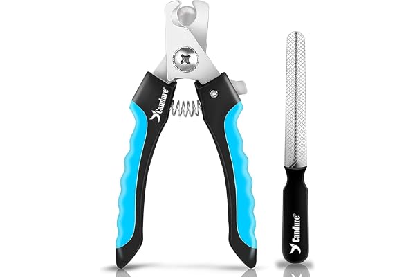 Candure Dog Nail Clippers and Trimmer with Safety Guard to Avoid Over-Cutting Toe Nails, Professional Grooming Pet Nail Clipper with Nail File for Small, Medium & Large Breeds | Pet Dog and Cat Nail Clipper
