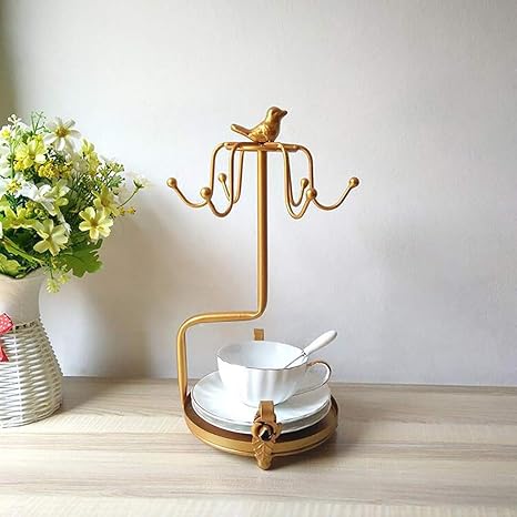 Amazon 素朴なメタルコーヒーカップホルダー ティーカップコーヒーマグソーサー入りマグカップ収納ディスプレイ 22 35cm キッチンツールフック オンライン通販