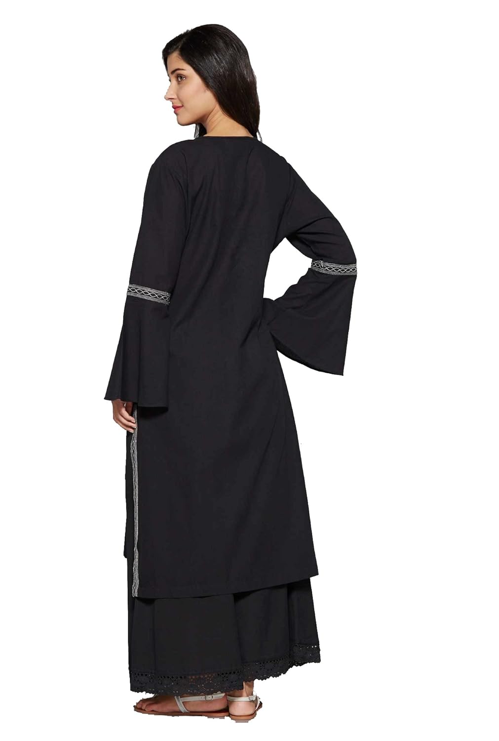 aahwan solid cotton long straight kurta for women (ac-rivet)