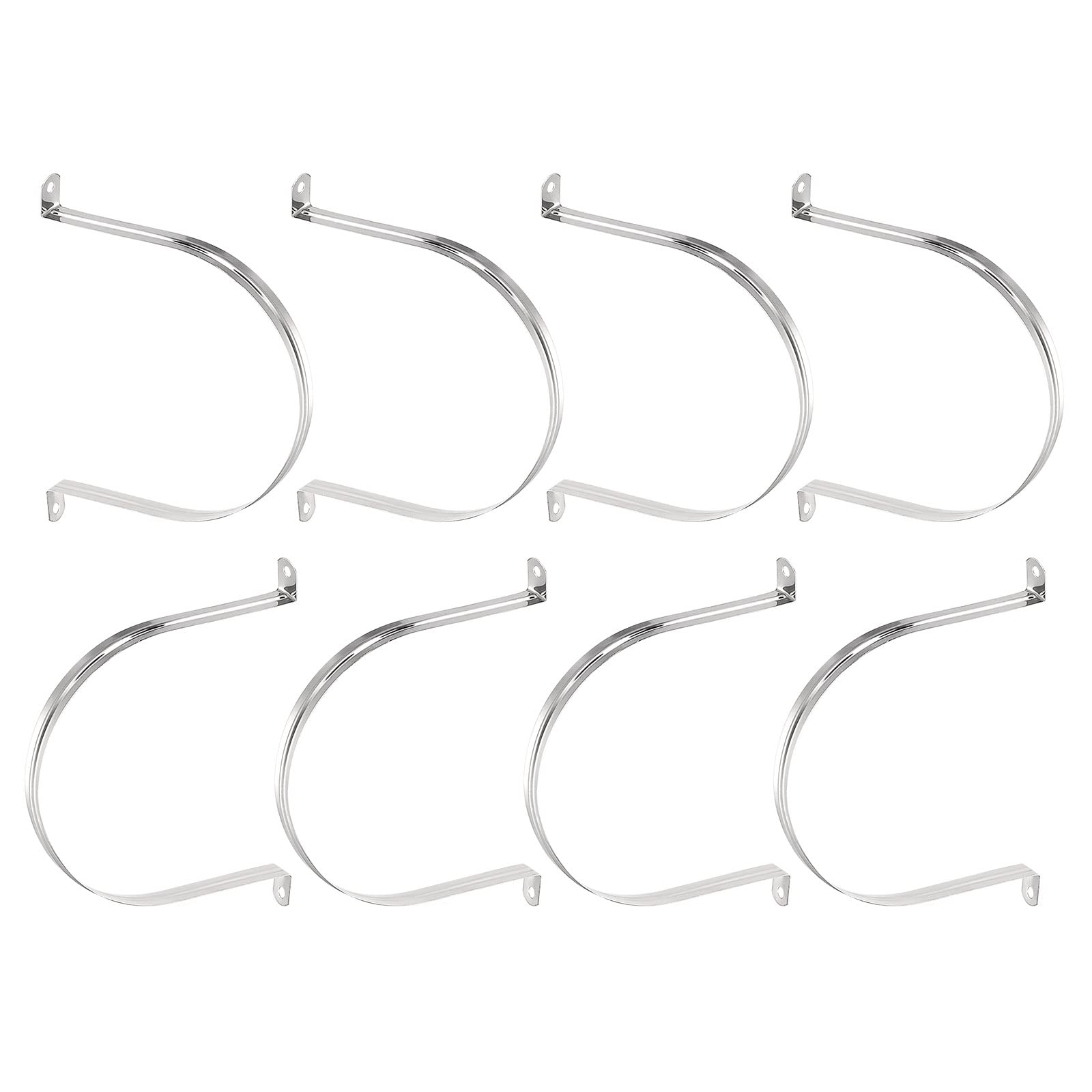DTGN 18mm(W) Two Hole Strap - 8Pack - Good for Industrial 150mm Dia Pipe Fixing - 201 Stainless Steel Rigid Pipe Strap Clamp - Silver Tone — image 1