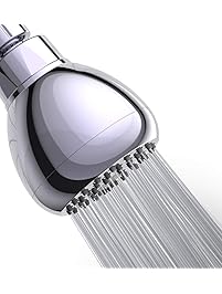 High Pressure Shower Head - 3&Prime; Anti-clog Anti-leak Fixed Chrome Showerhead - Adjustable Metal Swivel Ball Joint with Filter - Ultimate Shower Experience Even at Low Water Flow & Pressure (Silver)