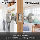 Probrico Brushed Nickel Passage Door Knobs 5 Pack Stainless Steel Interior view 5