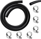 Sgehai 10mm Fuel Hose Set 1m with 6 Stainless Clamps for Trucks Cars Tractors