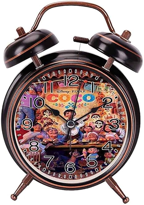 Amazon 目覚まし時計 大音量 リメンバーミー Coco ディズニー 置き時計 連続秒針 音無し 電池式 卓上時計 ブラック 4インチ 置き時計 掛け時計 オンライン通販