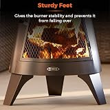 Tower T978508 Apollo Burner with Chimney & Built-In Wood Storage, Black view 4