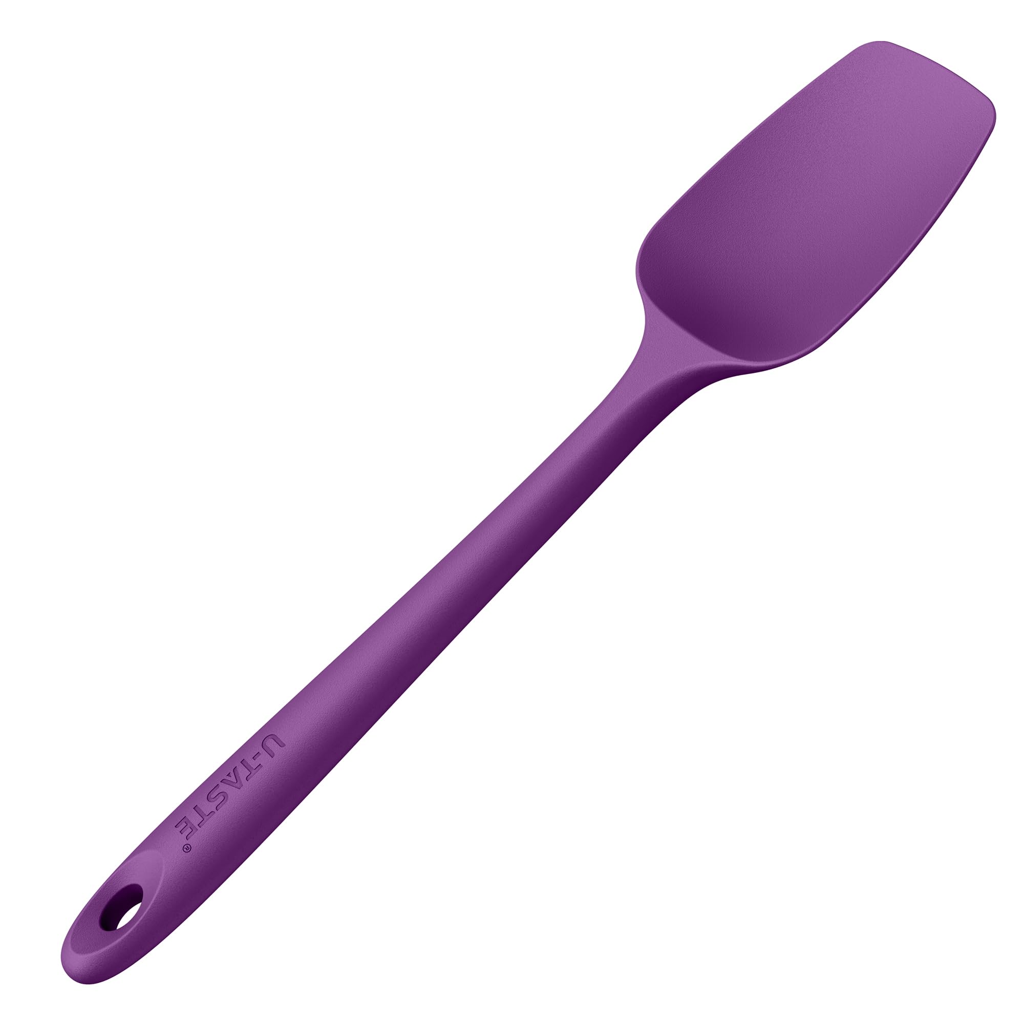 U-Taste Silicone Spoon Spatula: 250℃ Heat Resistant Flexible Seamless Rubber Spatula, Baking Cooking Silicon Kitchen Utensil for Nonstick Cookware Mixing Stirring Scraping (29cm, Purple)
