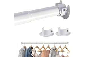 ASULUPHY Heavy Duty Closet Rod, 17-40 in Adjustable Closet Bar For Hanging Clothes, Telescopic Metal Closet Pole, Ideal for L