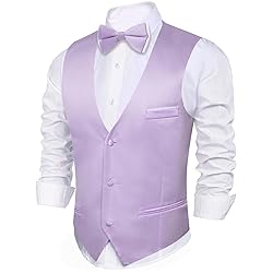 Barry.Wang Mens Light Purple Formal Suit Vest