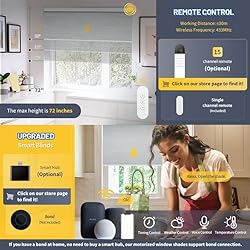 Motorized Blinds with Remote, Grasscloth Fabric