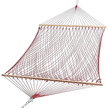 OAK N OAK Polyester Rope Hanging Swing Hammock Furniture or Home Patio Garden, Camping, Beach & Leisure Backyard, 65-inch XL Deluxe (Burgundy)
