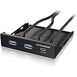 GRAUGEAR 3.5 Inch Front Panel Hub, Internal Multi USB Slots of USB 3.2 Gen 2 USB-C and 2 USB 3.0 Ports, 20-Pin USB 3.2 Key-A