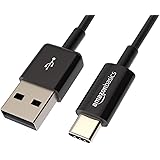 Amazon Basics USB Type-C to USB-A 2.0 Male Charger Cable, 3 Feet (0.9 Meters), Black, 1 Count, 1-Pack
