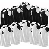 Pro90 Elite Men's 10-Pack Reversible Basketball Jerseys W/Numbers | Men's Team Pinnies | Practice Mesh Uniform Set | Black and White