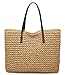 Molodo Summer Straw Handbags Top Handle Crossbody Shoulder Satchels Tote Beach Purse Bags (Light-coffee1)