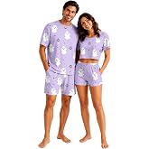 Matching Pjs for Couples Pumpkin Funny Short Sleeve Tops Matching Shorts | Animal Ghost Loungewear Fall Matching Couples Pajamas Halloween Pjs Women Set Mens Halloween Pajamas