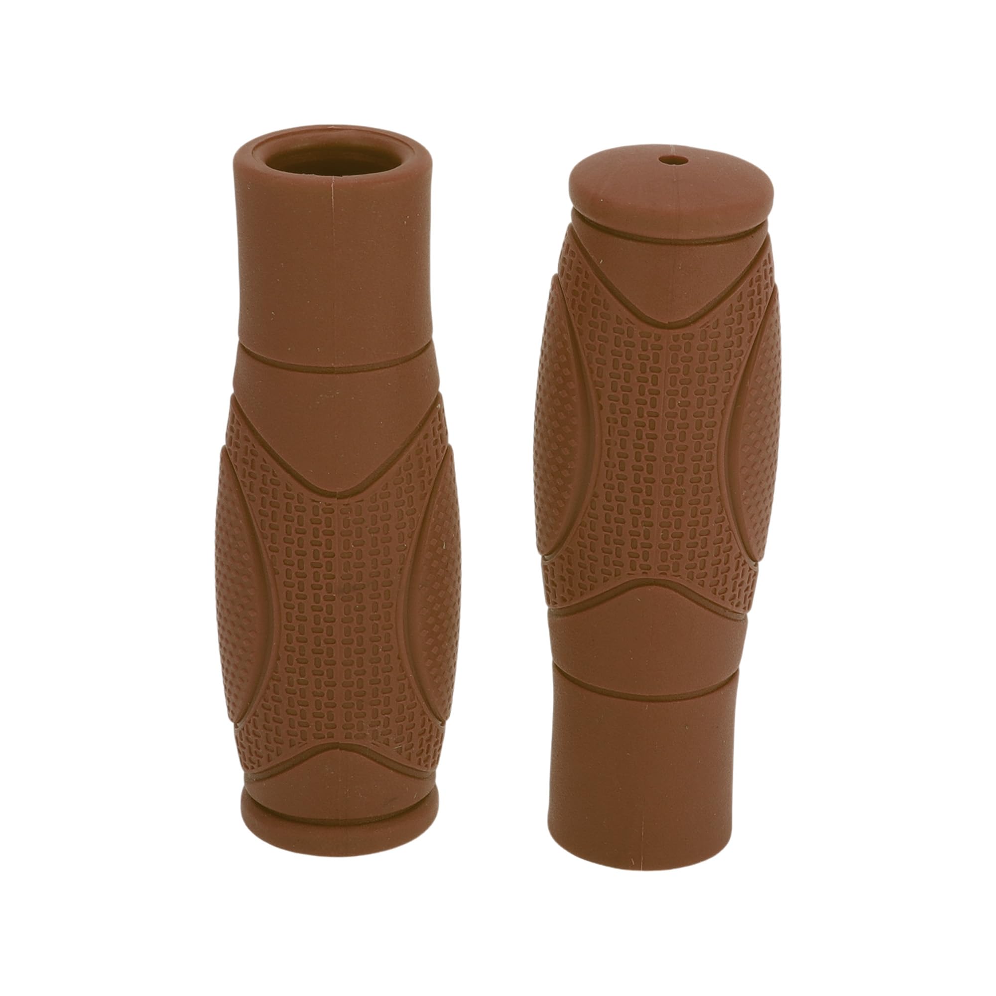 TUCKBOLD Bike Handlebar Grips Covers 125mm Long Lightweight | Cycling End Grips Protector Brown 1 Pair