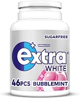 Extra White Bubblemint Sugar Free Gum 46 Pieces Xylitol Bottle