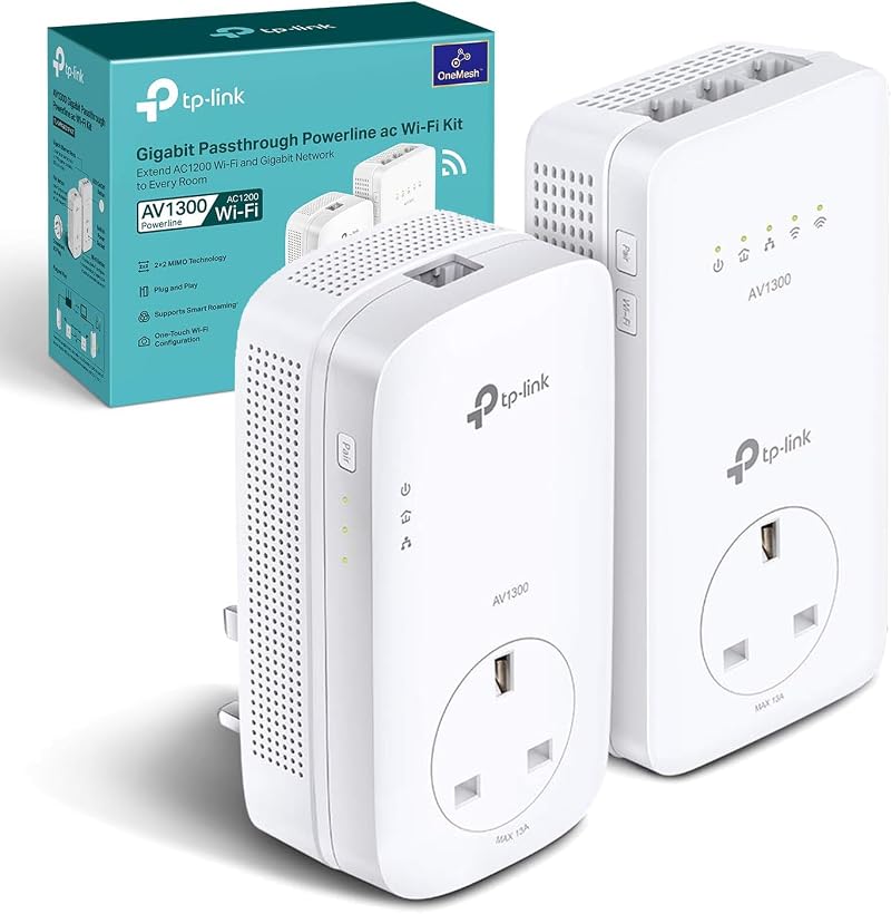 TP-Link TL-WPA8631P KIT AV1300 Gigabit Passthrough Powerline WiFi Extender 2