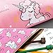 Unicorn Pen Holder Makeup Bag Organizer Canvas Pouch Zipper Stationery Purse Cute Portable Cosmetic Bags Travel Small Brush Storage Case 4Pcs (Unicorn)