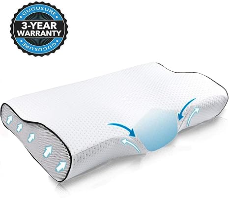 Amazon Gugusure 低反発枕 整形外科的睡眠輪郭枕 頸部輪郭マッサージベッド枕 睡眠用 首サポート枕 首の痛みに 洗濯可能通気性枕カバー 枕 オンライン通販