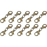 uxcell Bracelet Extender, 10Pcs - Double Lobster Claw Clasps Necklace Extenders, Connector Extension Clasp and Closure for DIY Making Jewelry Chain (25mm/0.98", Bronze)