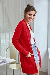 Womens Lightweight Long Sleeve Open Front Long